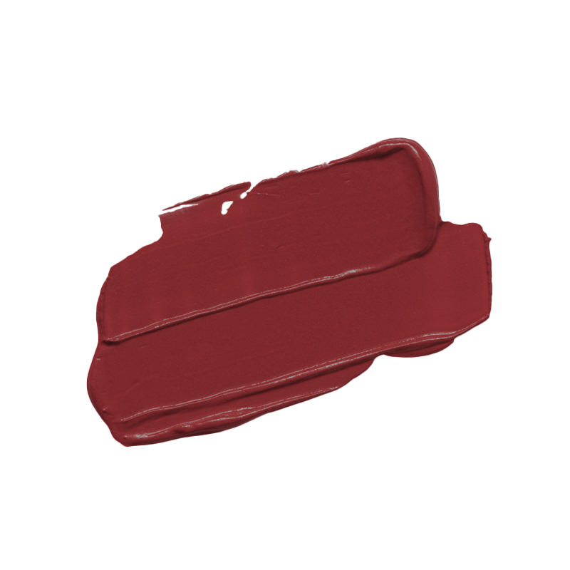 Red lipstick swatch from Profusion Cosmetics, showcasing a rich, deep hue.