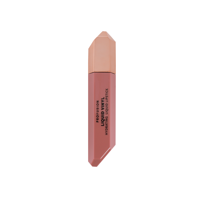 Profusion Cosmetics Liquid Vinyl Hydrating Liquid Lipstick in a rich, warm nude shade.