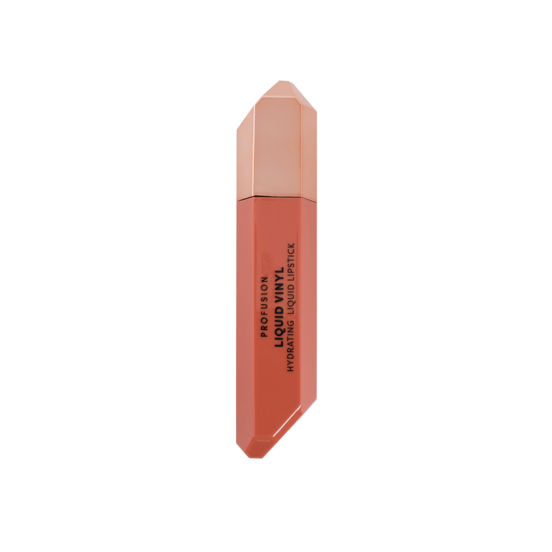 Profusion Cosmetics Liquid Vinyl Hydrating Liquid Lipstick in a rich, warm nude shade.