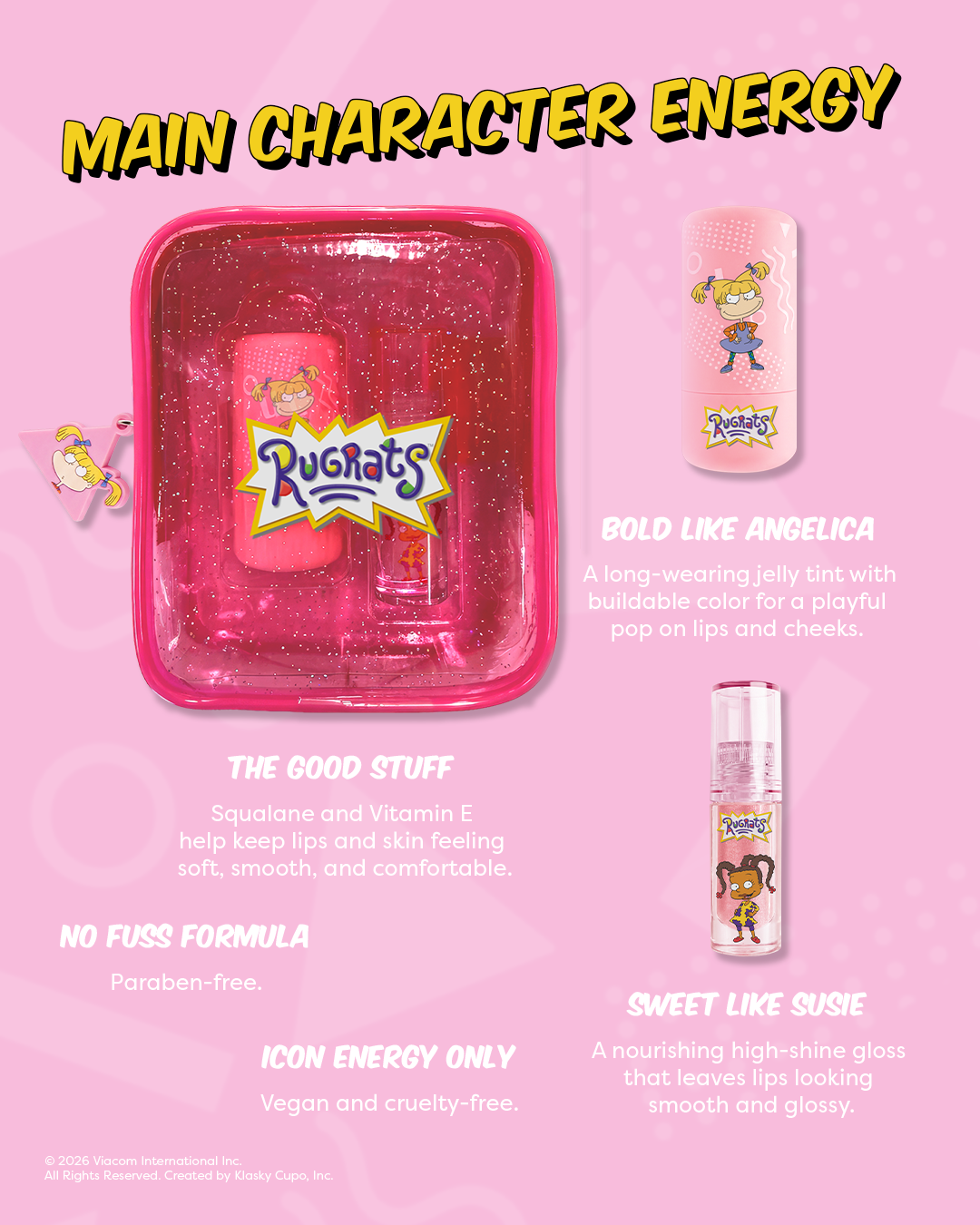 Rugrats | I'm In Charge - 2 PC Lip & Cheek Set with Cosmetic Bag