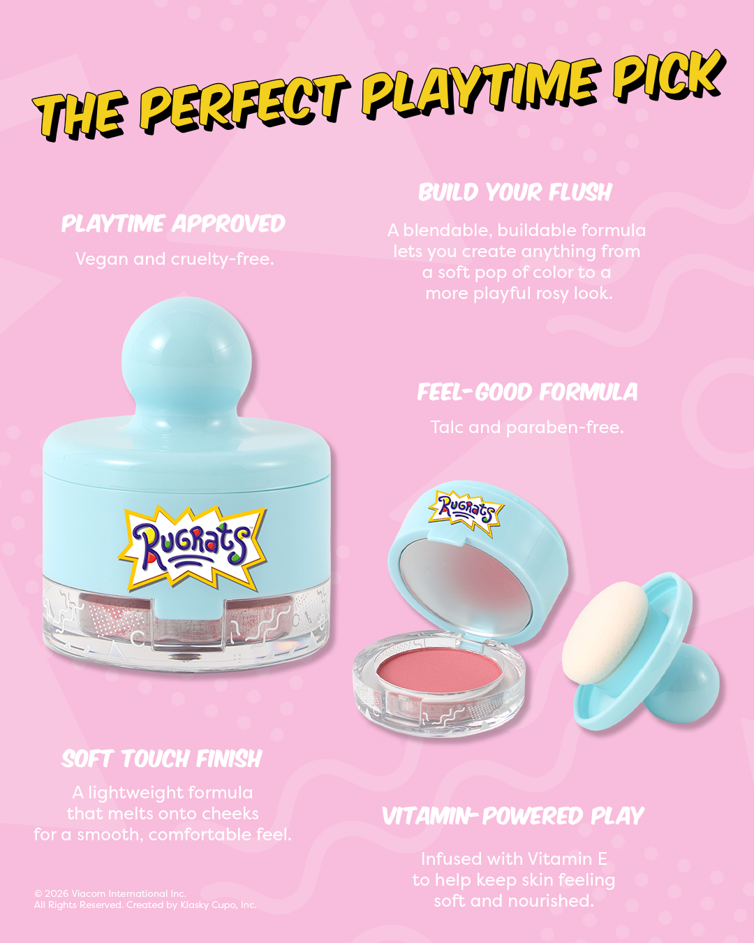 Rugrats | Playtime Flush - Soft Matte Flush With Sponge Applicator
