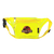 bright yellow fanny pack with jurassic logo in the middle
