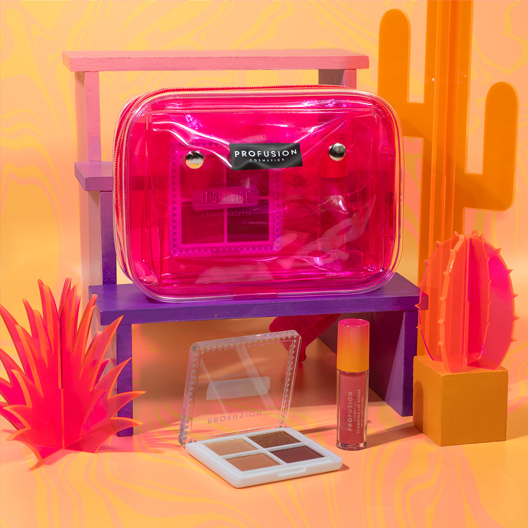 Es una vibra | Juego de cosméticos y bolsa de 3 piezas listo para el festival