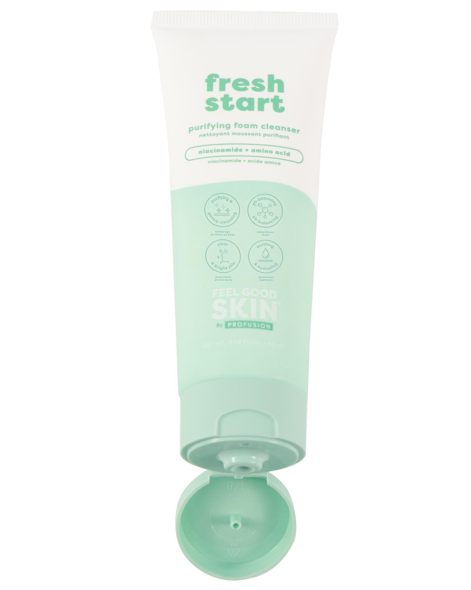 Tube of 'fresh start' cream on a white background