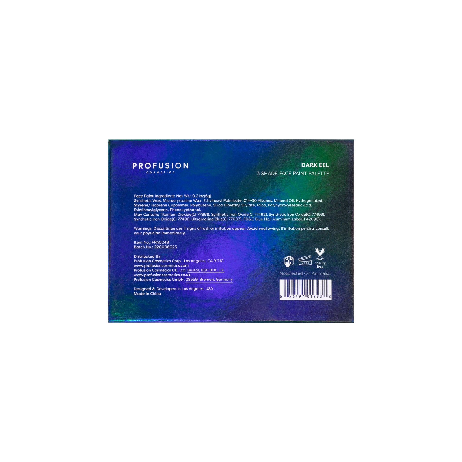 3 pcs face paint palette in a box