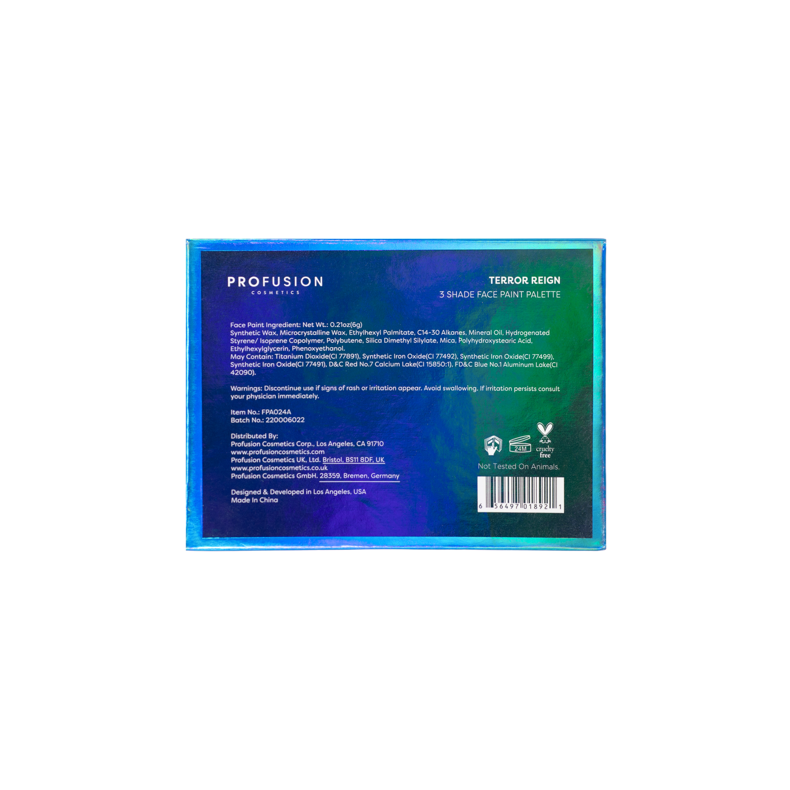 3 pcs face paint palette