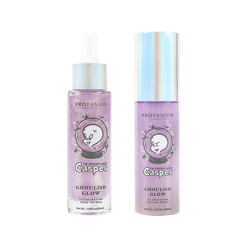 one bottle is illuminating face primer. another bottle is illuminating setting spray