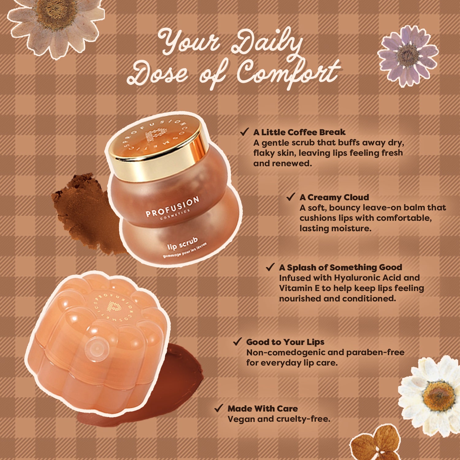 Cup of Comfort Scented Nourishing Lip Scrub & Lip Balm Set