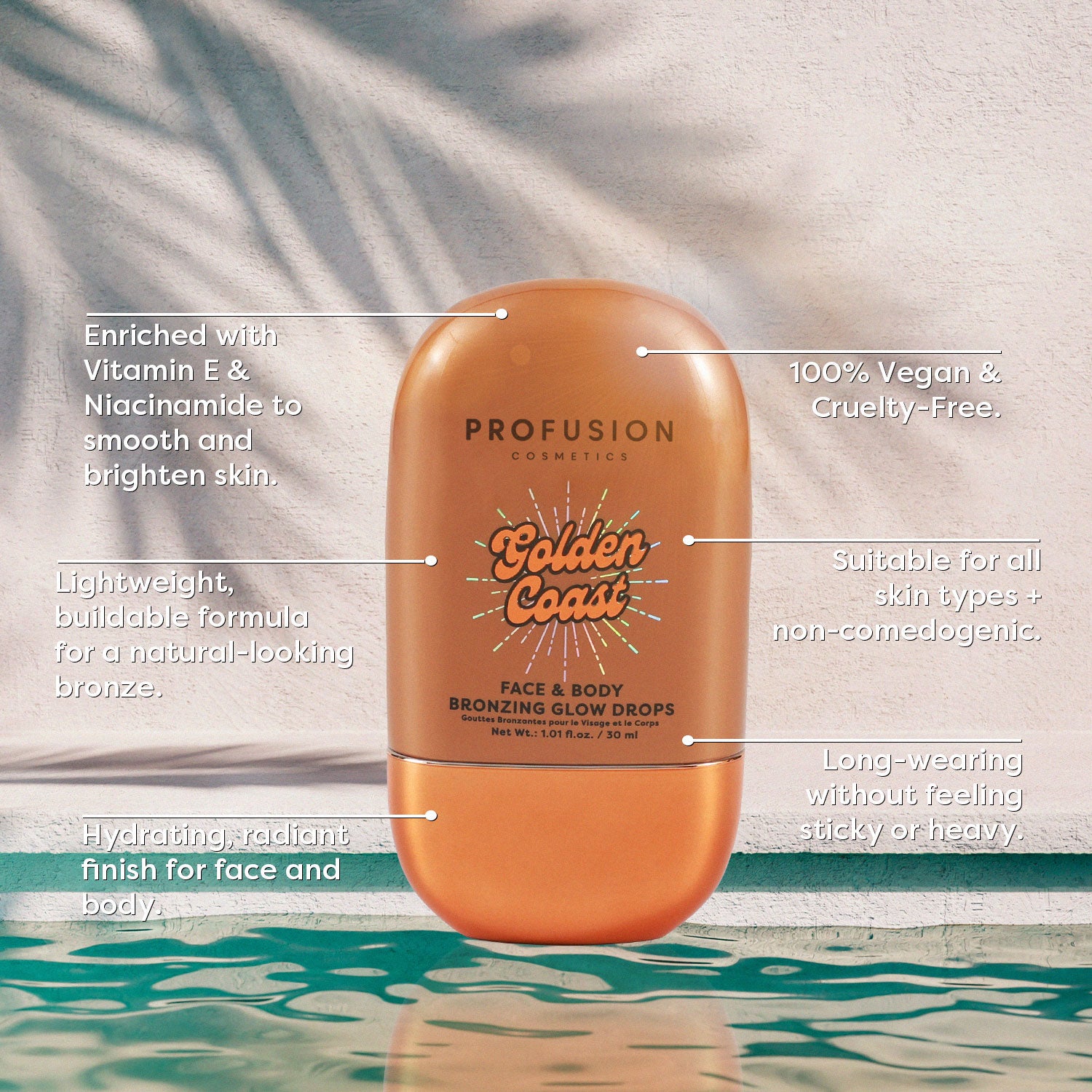 Golden Coast Bronzing Glow Drops Infographics