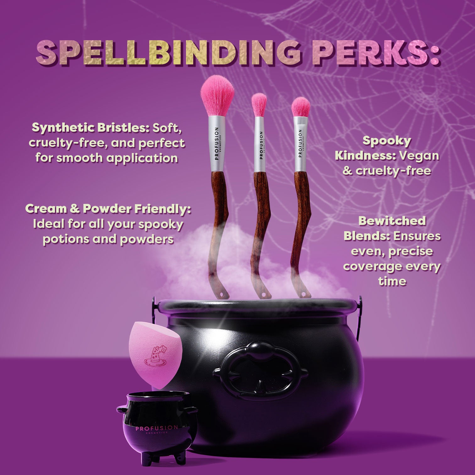 Monster Bash | Witch's Broom Closet Face & Eye Brush Set call out