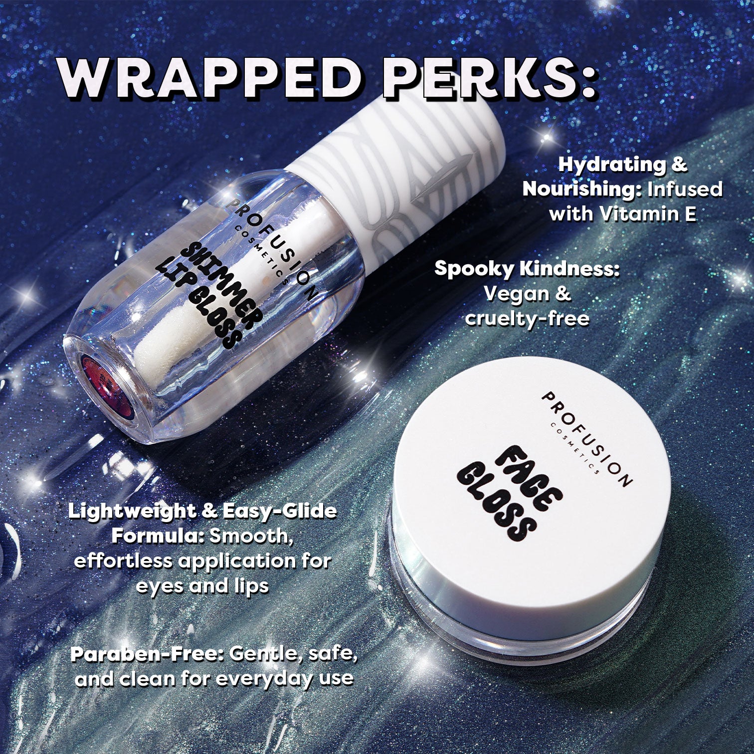 Monster Bash | Mummy Glow Luminous Face & Lip Gloss Duo call out