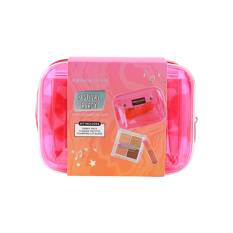 Es una vibra | Juego de cosméticos y bolsa de 3 piezas listo para el festival