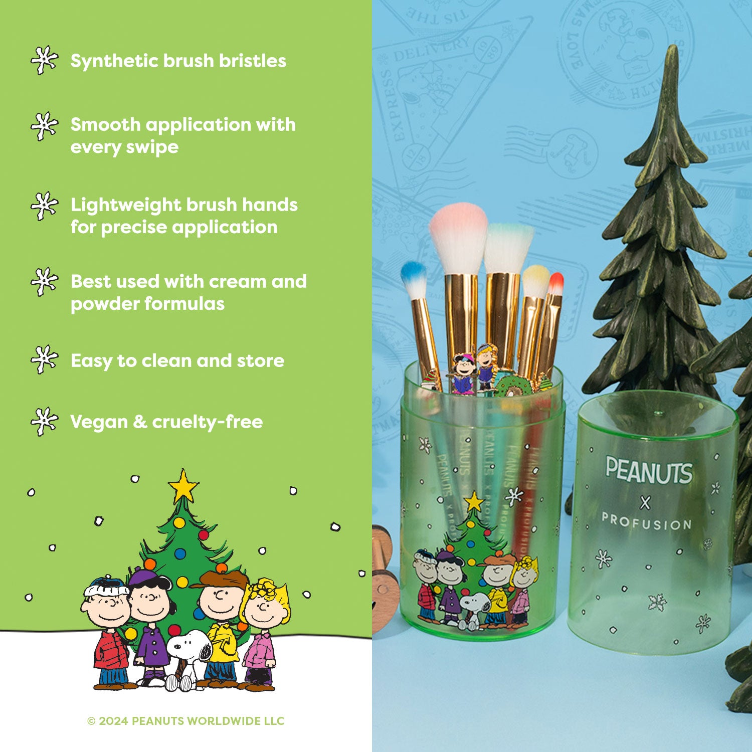 Peanuts Holiday Makeup Brushes Set