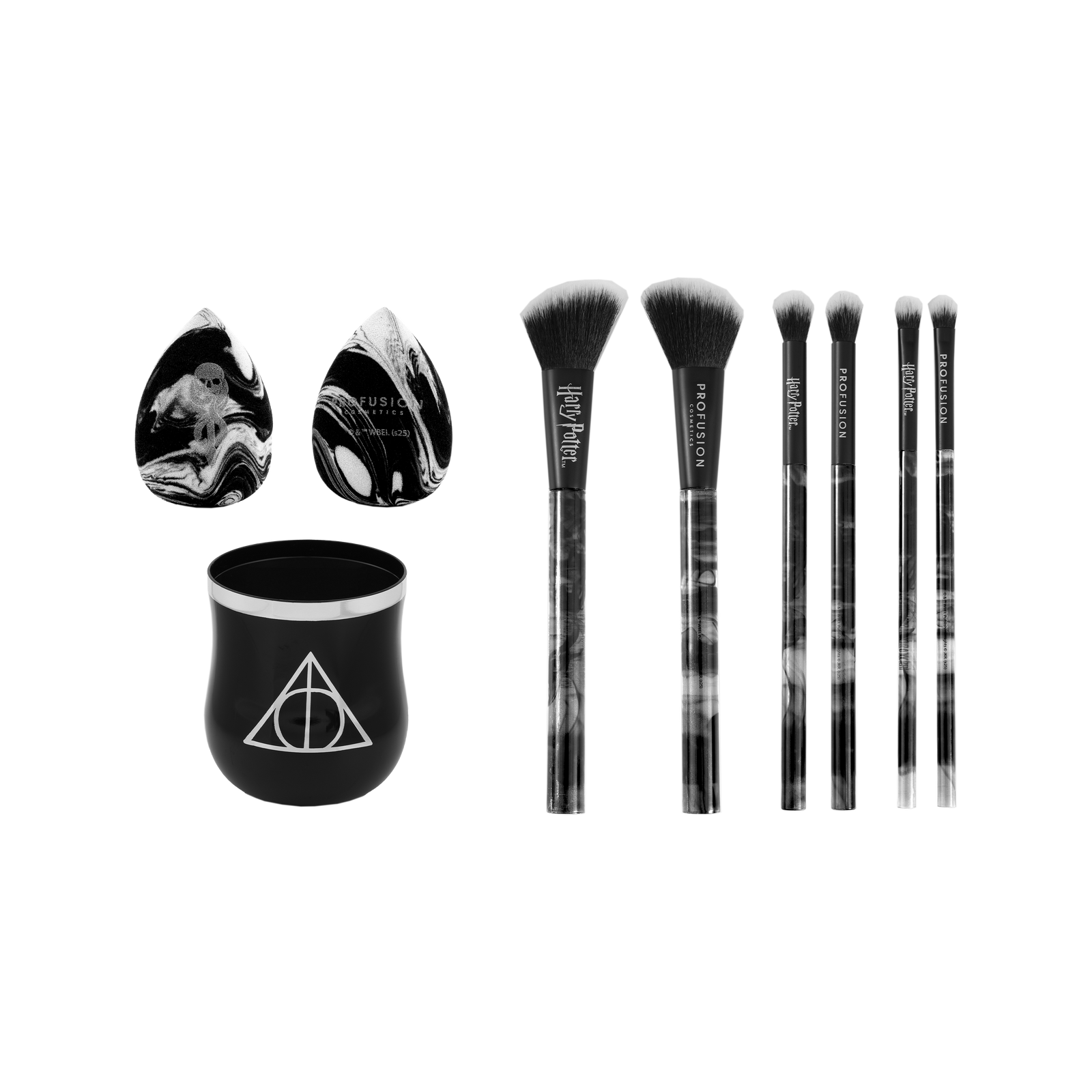HP Dark Arts | Deathly Hallows™ Blend Makeu Brush & Sponge Set Opened Set