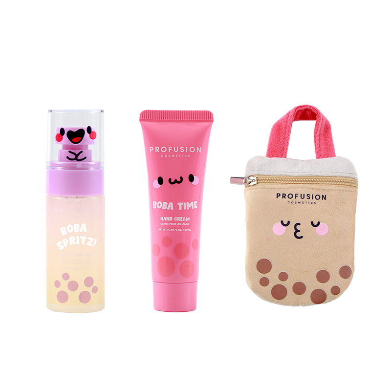 Let's Get Some Boba Body Spritz, Hand Lotion, and Reusable Pouch Set