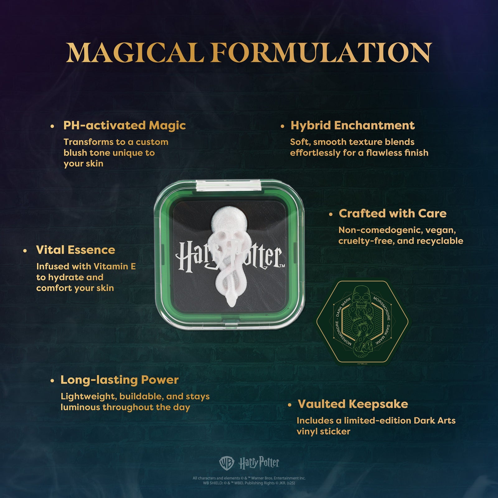 HP Dark Arts | The Dark Mark PH Color Changing Blushlighter Infographic