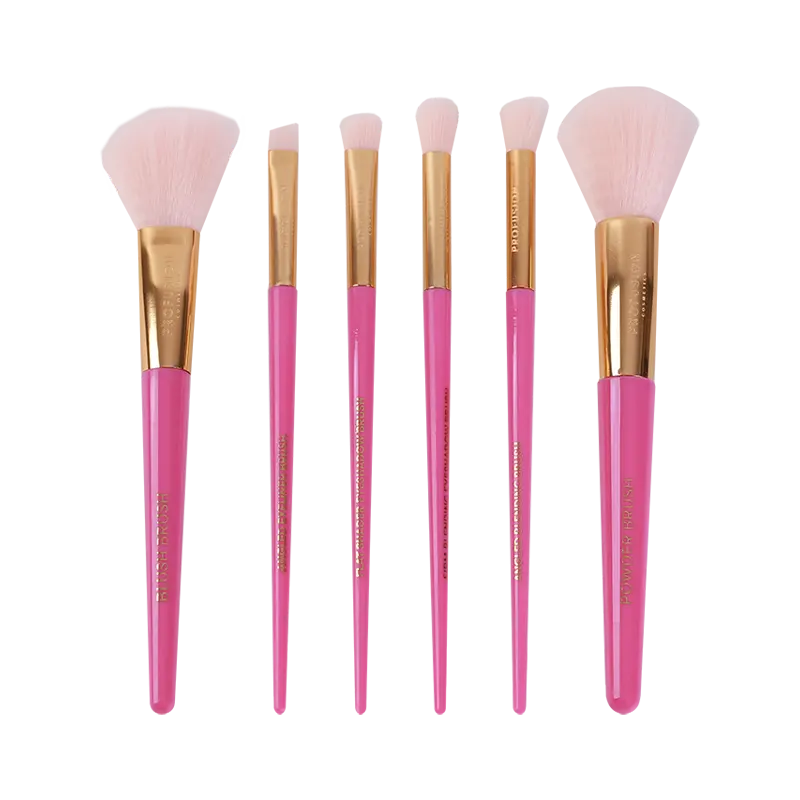 Dulces vacaciones | Bóveda de brochas para rostro y ojos de 6 piezas