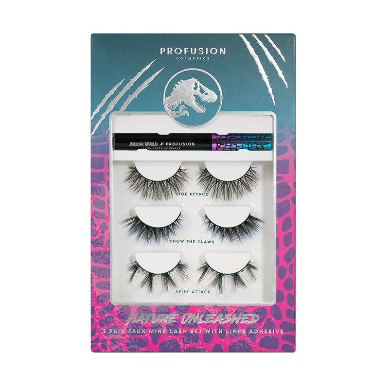 3-pair jurassic faux mink eye lashes set