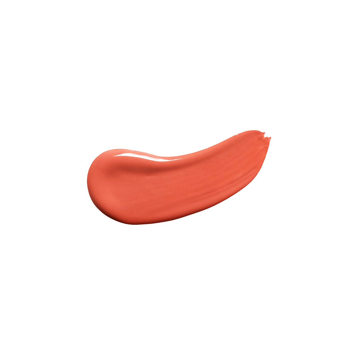 Swatch of Profusion Peach Glaze lip stain in a smooth peach shade on a white background.