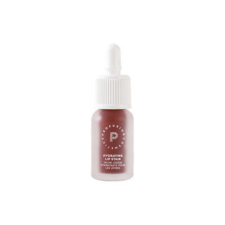 Profusion Blackberry Glaze hydrating lip stain in a frosted deep berry-brown bottle with a white ribbed cap, shown against a light background.