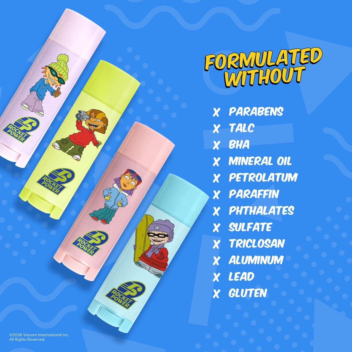 Rocket Power | Shred Ready - 4 PC Lip Balm Set with Keychain Bag