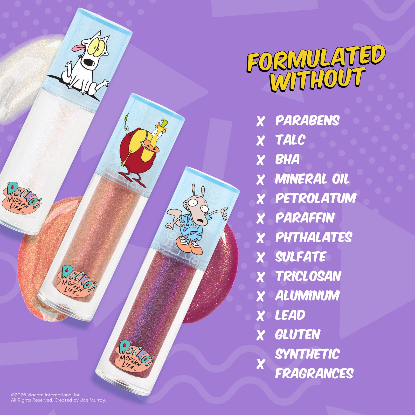 Rocko's Modern Life | Oh Snap! 3 PC Shimmer Lip Oil with Cosmetic Bag