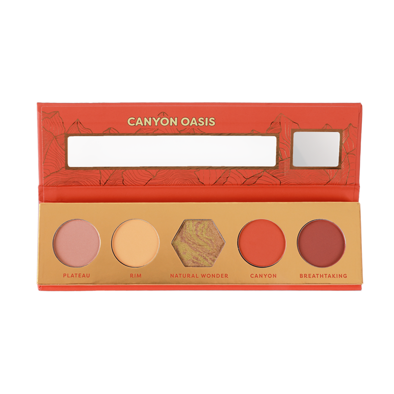 Profusion Canyon Oasis 5-Shade Eyeshadow Palette with warm, earthy desert tones.