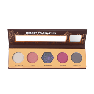 Profusion Cosmetics "Desert Stargazing" 5-shade eyeshadow palette featuring the colors Full Moon, Dusk, Stargaze, Astral, and Nightfall.