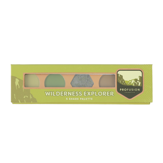 Profusion Cosmetics Wilderness Explorer 5 Shade Palette featuring earthy green and brown tones