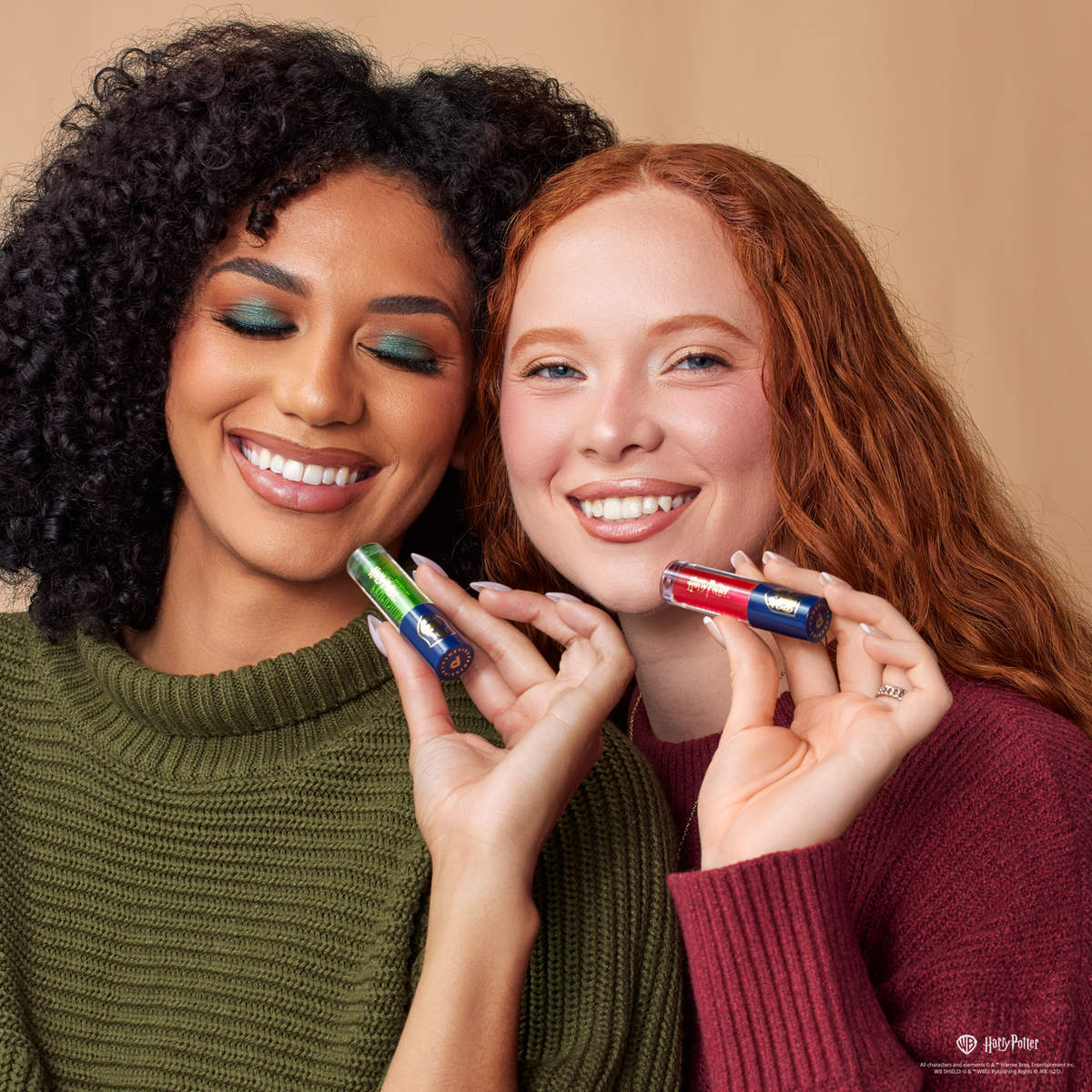 Harry Potter Holiday | Gryffindor™ Slytherin™ Hufflepuff™ Raven Claw™Lip Duo Set model with product