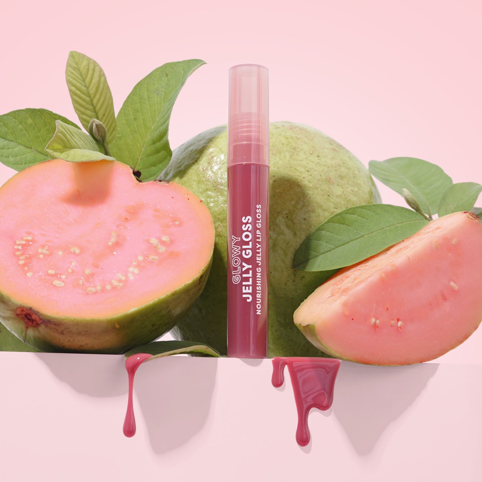 Glowy Jelly Gloss Nourishing Jelly Lip Guava Jelly Lifestyle with Swatch