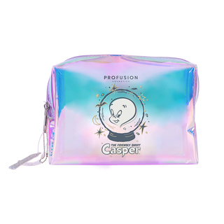 Holographic iridescent makeup bag