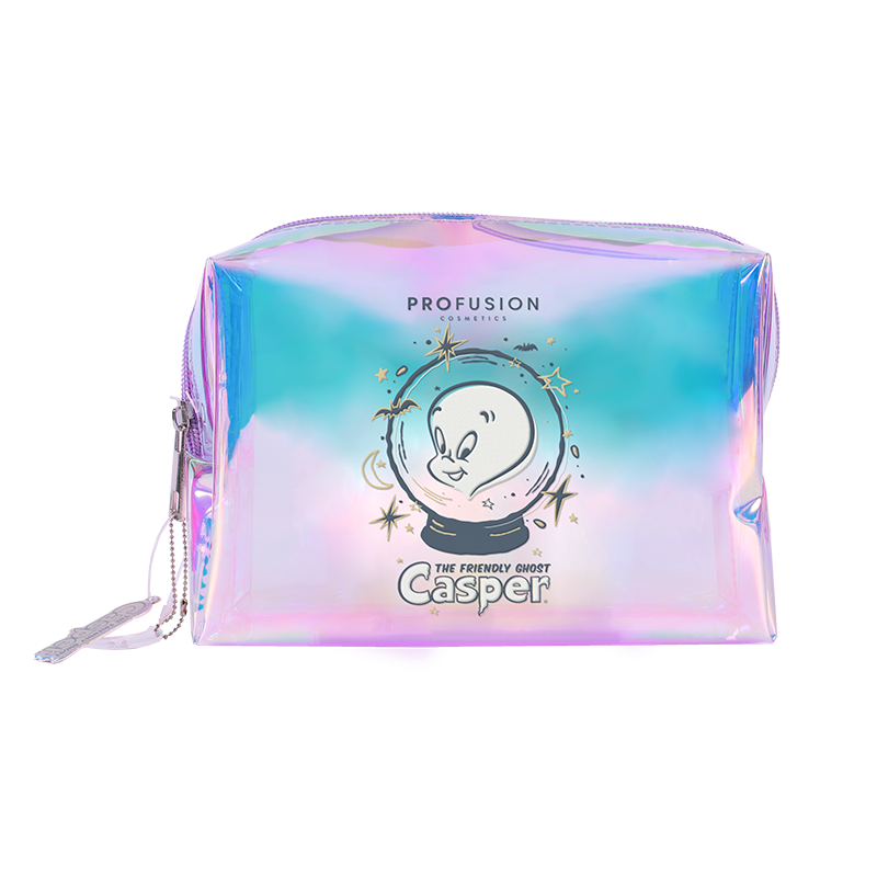 Holographic iridescent makeup bag