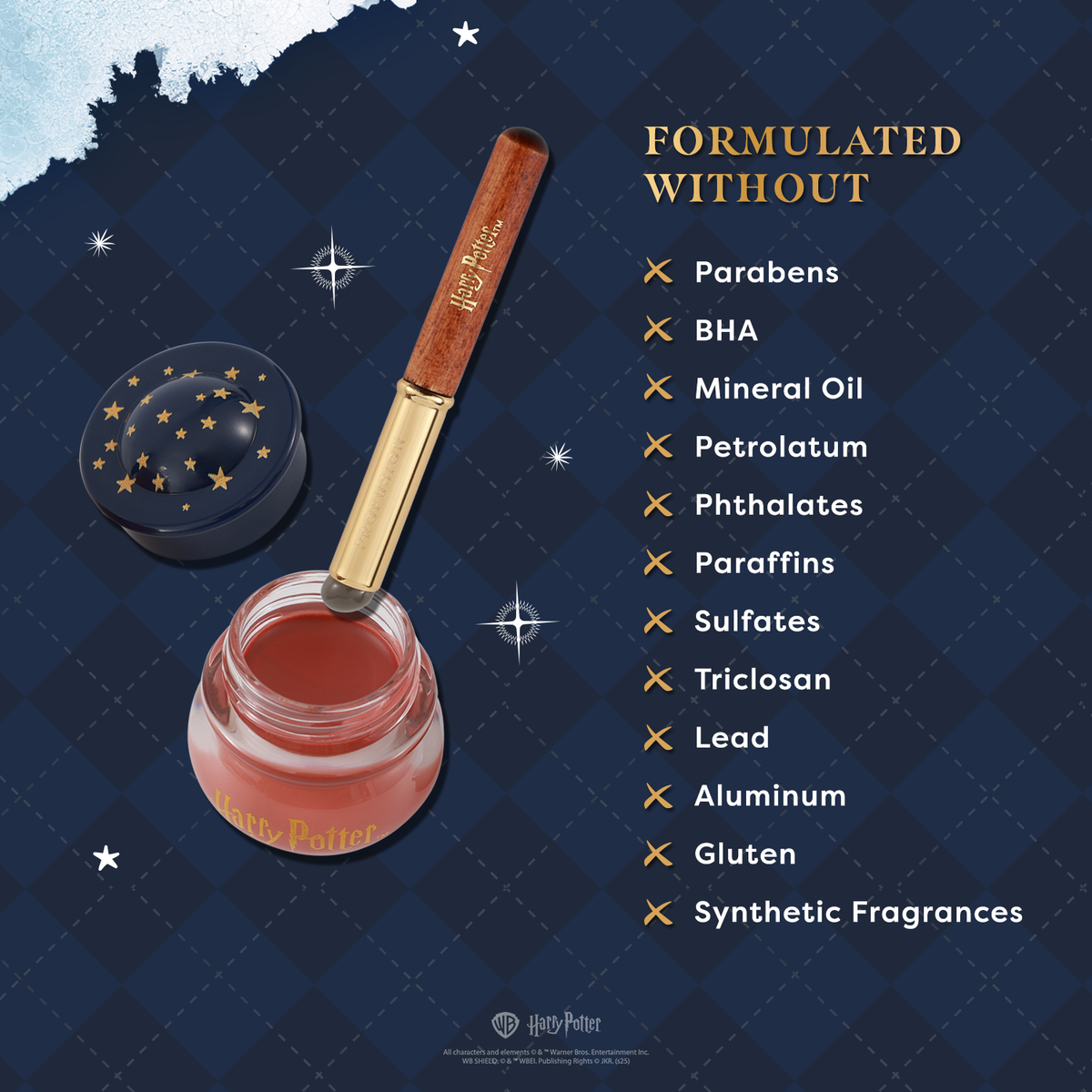 Harry Potter Holiday | Yule Ball Blush Lip & Cheek Blurring Pot & Silicone Applicator Infographics