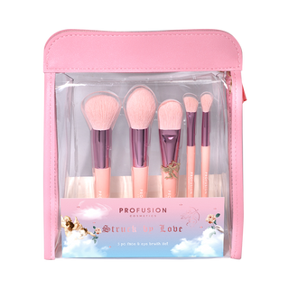 Dear Cupid - Juego de brochas para rostro y ojos de 5 piezas Struck By Love