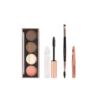 Eyebrow palette set with tweezer and brow gel
