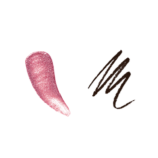 swatches of sparkle swatch and eyeliner swatch