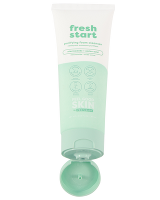 Tube of 'fresh start' cream on a white background
