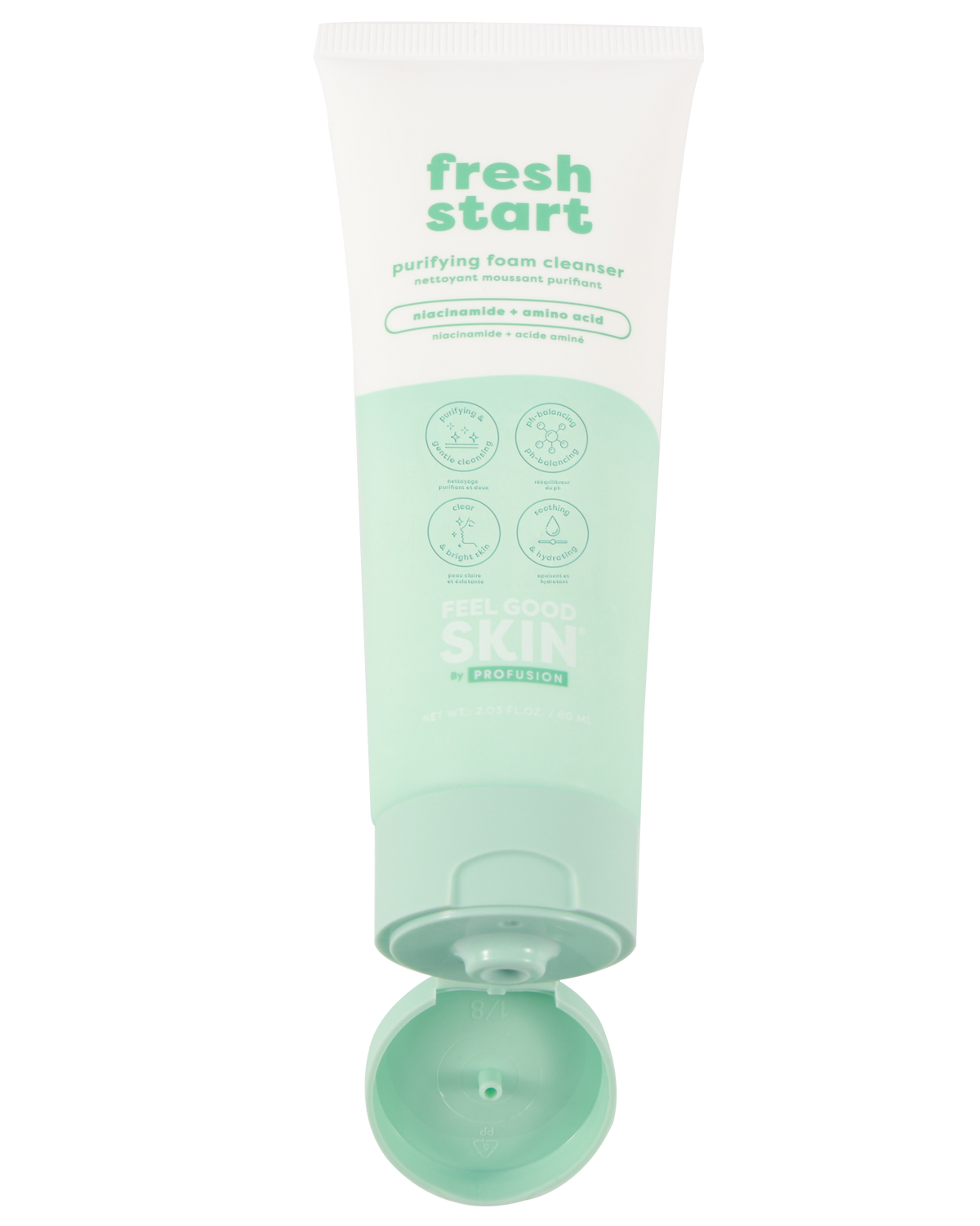 Tube of 'fresh start' cream on a white background