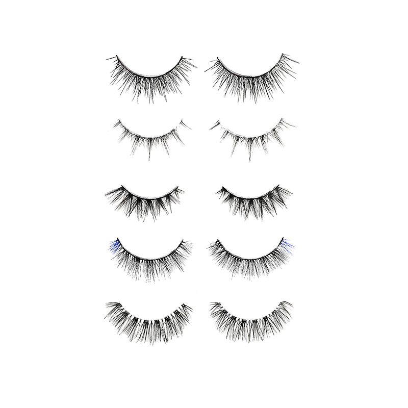 5 different shade of faux eye lashes set
