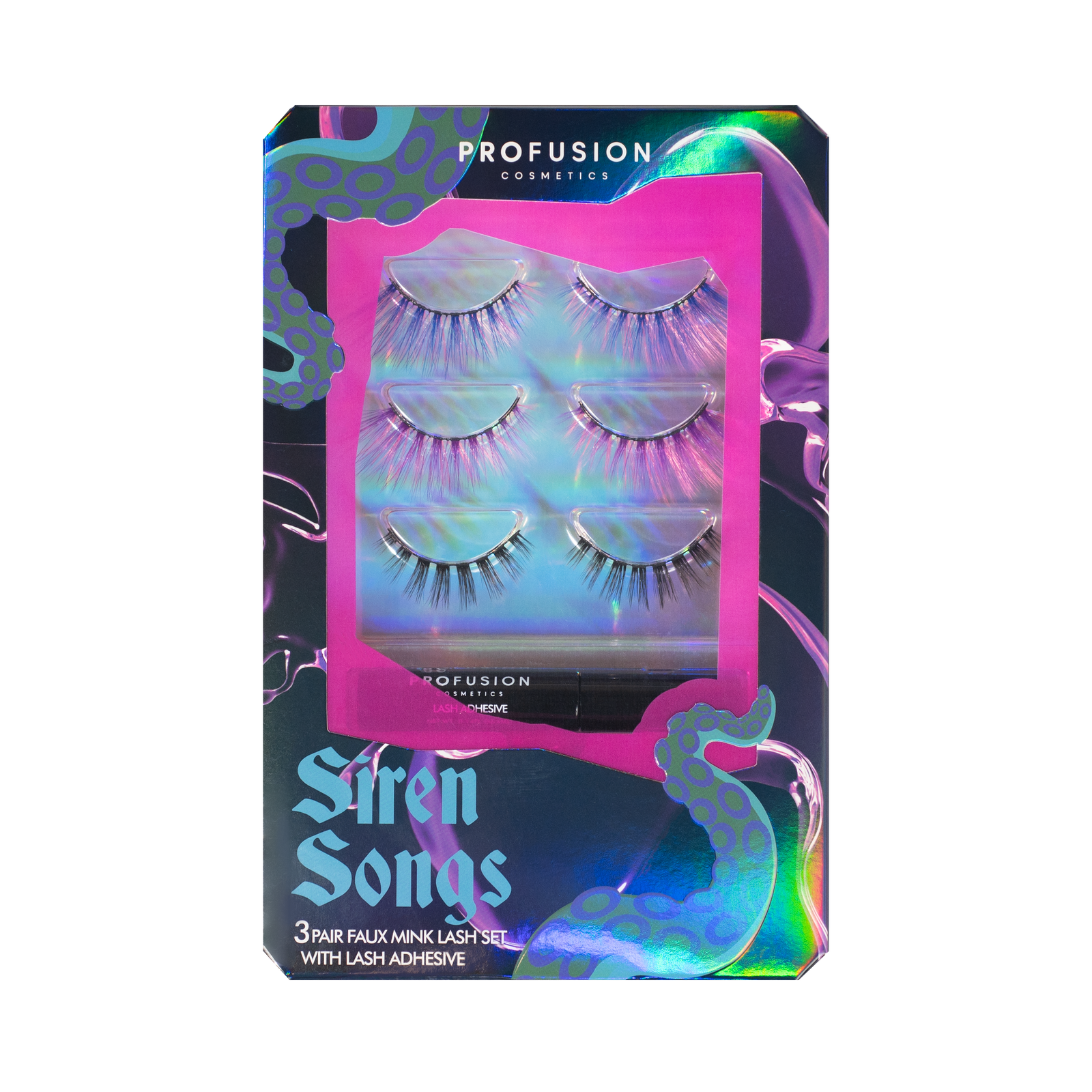 Sea Witch 3 Pair Faux Mink Eye Lashes Set, fake eyelashes