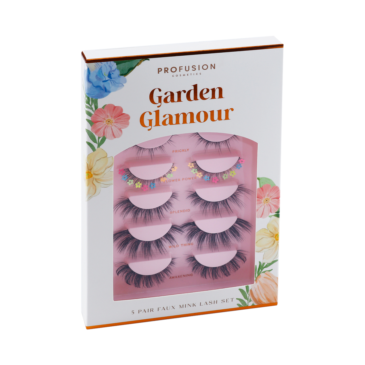 Garden Glamour's 5 Pair Faux Mink Eye Lashes Set , Fake Eyelashes