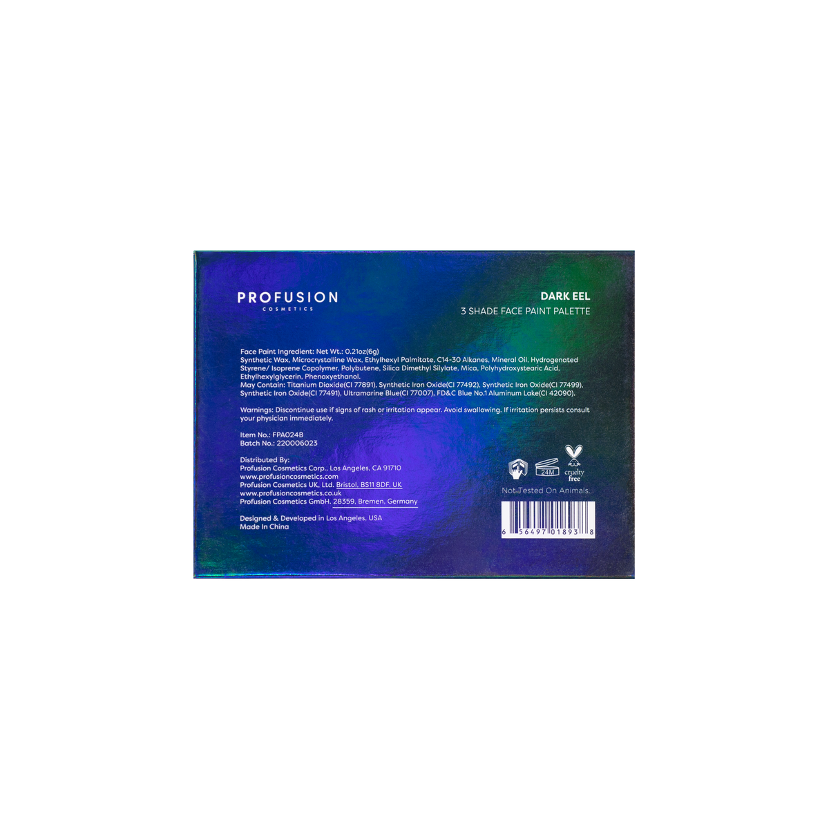 3 pcs face paint palette in a box