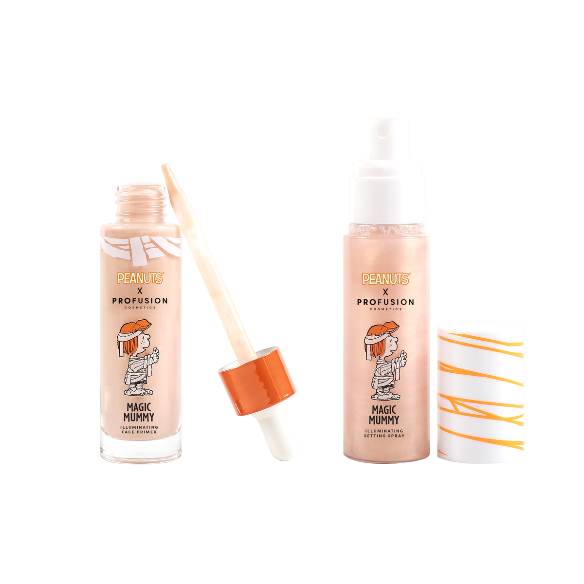 peanuts halloween face primer, eyeshadow primer and setting spray, setting mist