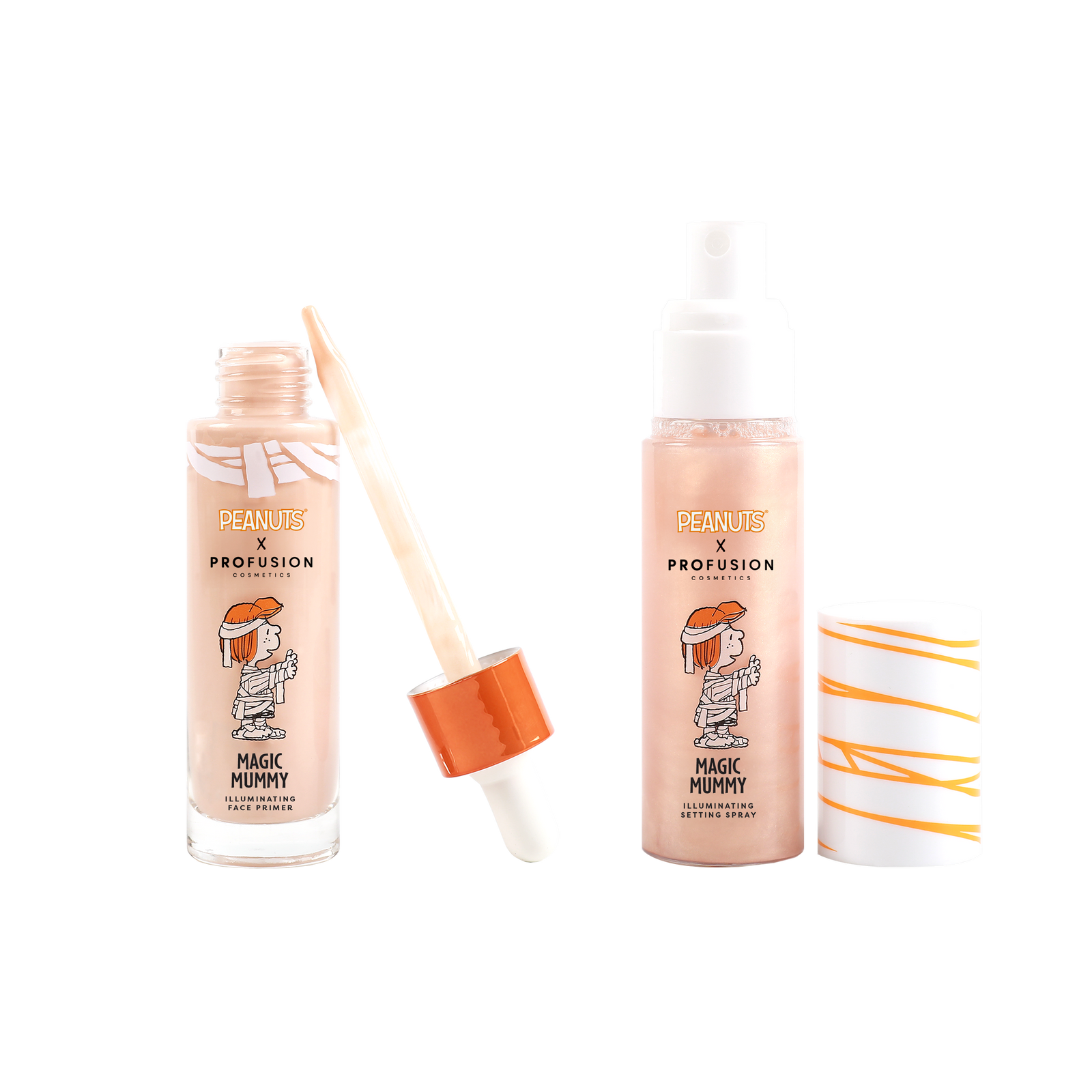 peanuts halloween face primer, eyeshadow primer and setting spray, setting mist