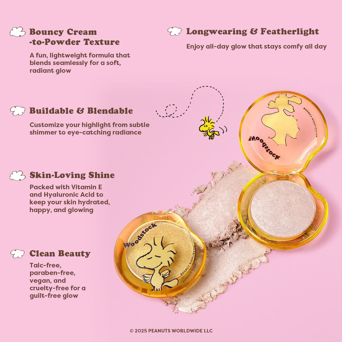 Peanuts 75th Woodstock Bouncy Face Highlighter Infographics
