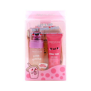 Let's Get Some Boba Body Spritz, Hand Lotion, and Reusable Pouch Set