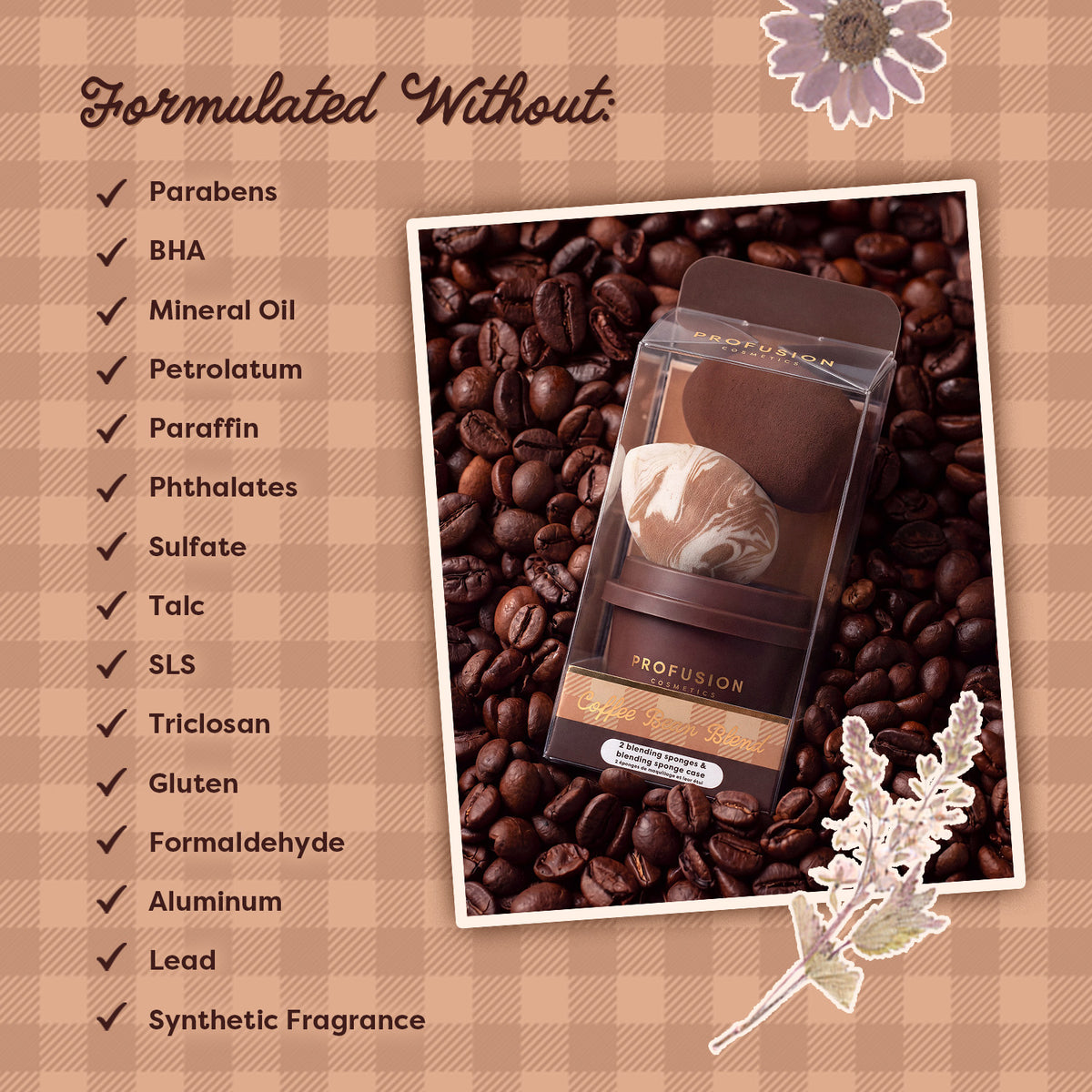 Coffee Bean Blend Blending Sponge & Case Set