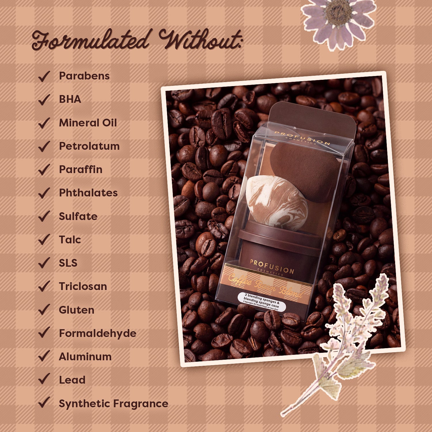 Coffee Bean Blend Blending Sponge & Case Set