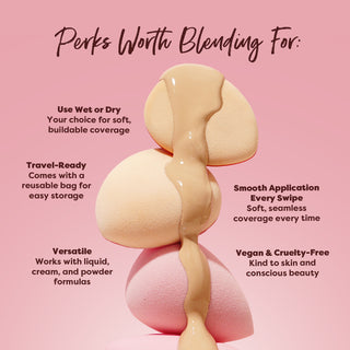 Blending Essentials Makeup Sponge & Puff Set call outs